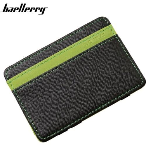 Casual Men Wallets Card Holder Brand Designer Money Purse Male Wallet Mini Bag Solid PU Leather Purses No Zipper Bags