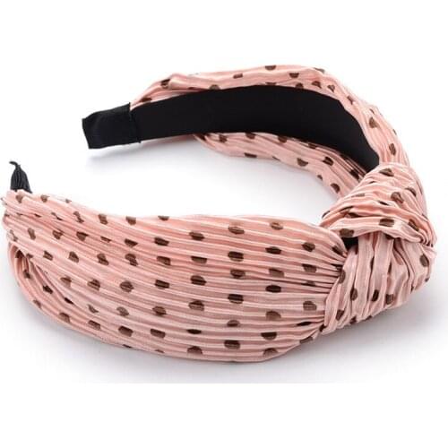 2018 Summer Bohemian Dots Pleated Hair Band Women Traveling Turban Headband Twisted Elastic Knotted Hair Accessories