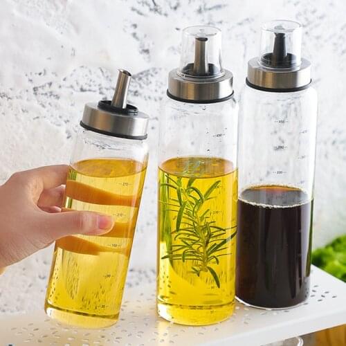 YOMDID Durable High Borosilicate Glass Oil Bottle Soy Sauce Jar Vinegar Pot Leak-Proof Seasoning Storage Bottle Kitchen Gadgets