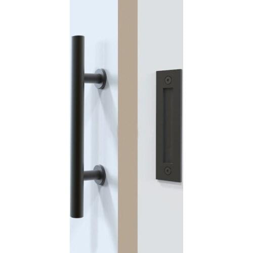 KIN MADE Black stainless steel Sliding Barn Door Handle Wood Door Flush Pull