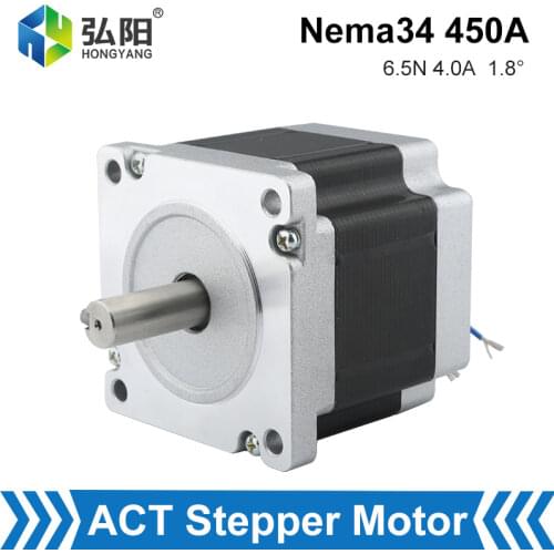 Nema 34 Stepper Motor 450A D=12.7mm 14mm 2-Phase 4.5Nm 4.0A Motor Stepper 4 Cable For 3D Printer CNC Milling Machine Engraving
