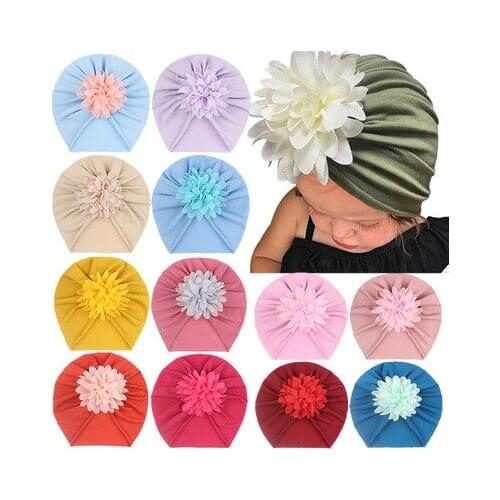 Cute Newborn Baby Hat Toddler Kids Baby Boy Girl Turban Cotton Beanie Baby Flower Hat Autumn Winter Warm Cap casquette enfant