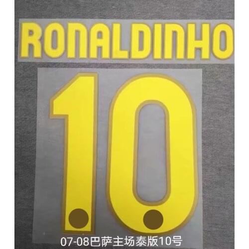 Super A Retro 0708 2007 2008 messi ronaldinho Barcelona number font print, Hot stamping patches badges
