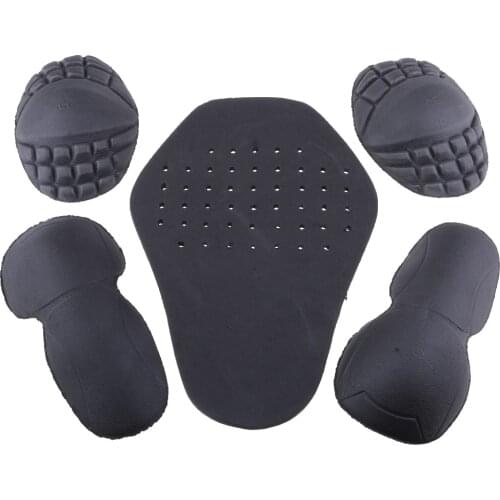 5pcs Motorcycle Riding Shoulder Elbow Back Protection Insert Pad Racing Safty Gear