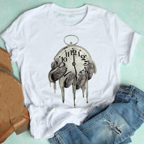 Women Short Sleeve Hand Vintage Clothing Fashion Printing Spring Summer Clothes Print Tshirt Female Tee Top Graphic T-shirt