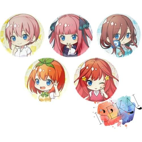 The Quintessential Quintuplets Anime badge Nakano Ichika Nino Miku Nakano Yotsuba Nakano Itsuki Metal Badge Brooch Pins