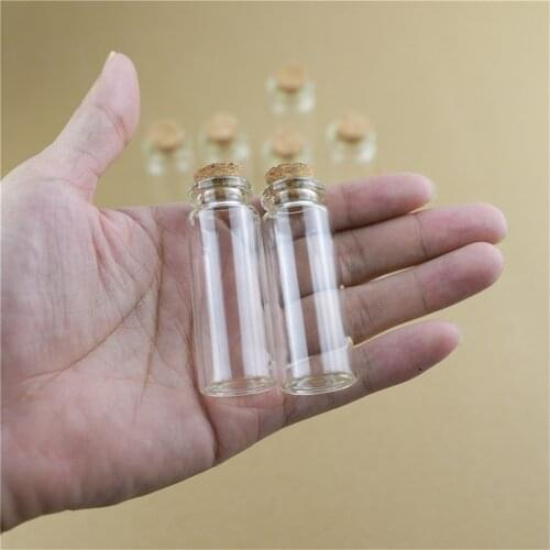 100 Pieces 22*60mm 12ml Mini Glass Jars Bottle Cork Stopper Crafts Tiny Jars Transparent Empty Glass Storage Jar Vial Bottle