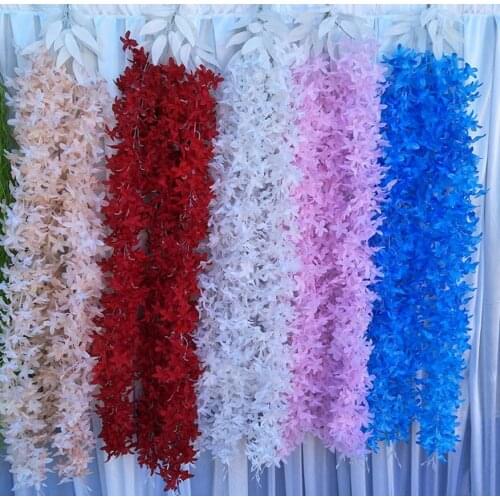 2pcs Artificial Early Lilac Flower String For Plant Wall Wedding Landscape Archway Props Home Hotal Office Bar Decorative