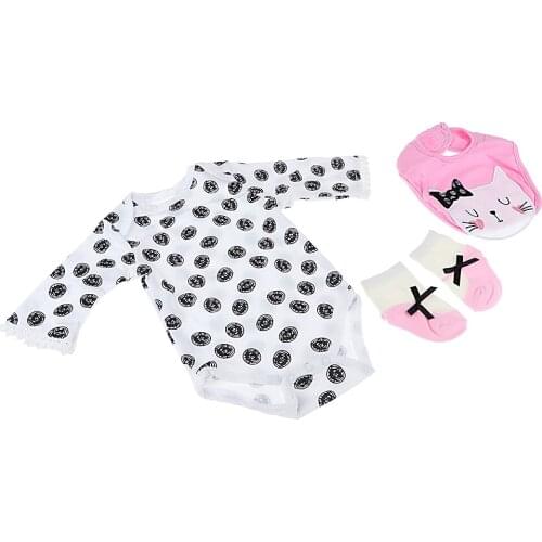 3pcs Lovely Doll Clothes Suit For 20-22inch Reborn Dolls Casual Wear Dress Up Accessory