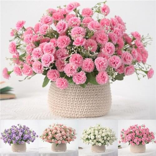 5 Prongs 20 Flowers Small Lilac Artificial Flowers Wedding Road Guide Layout Artificial Flowers Home Hotel Decoration Ornaments