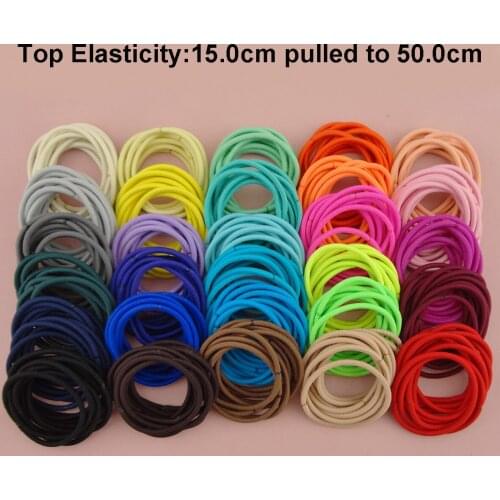 50PCS 3mm Top Elasticity Ponytail Holders Rope with gluing connection Elastic hair bands base nylon hair ties DIY accessories