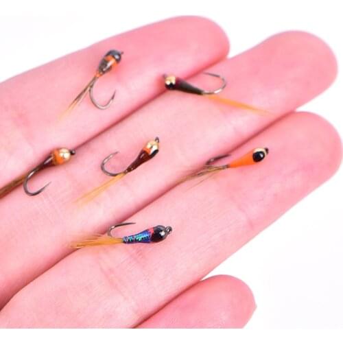 6 Pieces Of Tungsten Dormouse Beaded Flying Trout Grey Trout Fishing Quick Sinking Flying Fishing Quick Sinking Worm Hook