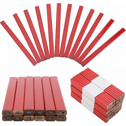 Wooden Lead Pencil 72pcs Durable Pencils Octagonal Carpenter Pencil Woodworking Marking Tools Free Shipping