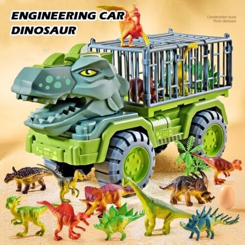 Dinosaur Large Engineering Vehicle Model Die-cast Game Car Excavator Crane Mixer Dump Truck Outdoor Sand Educational Toy for Kid