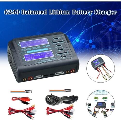 C240 Dual Channel RC Lipo Battery Balance Charger Model Airplane Charger RC Aircraft LIPO Battery Charger GK99