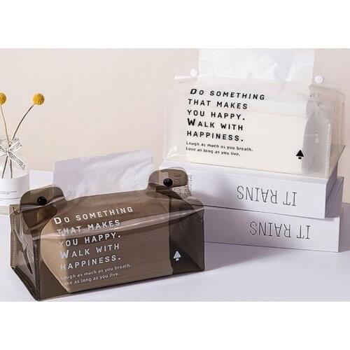 Tissue Case PVC Paper Holder Wipe Box Hand Modernized Minimalist Toilet Paper Storage Box Decor Napkin For Bathroom Bedroom