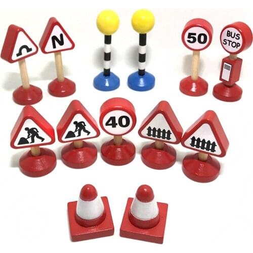 13pcs Road Sign Train Toys Railway Track Signage and Friends Car Truck Toys for Boys Models of Construction of Motor Toys