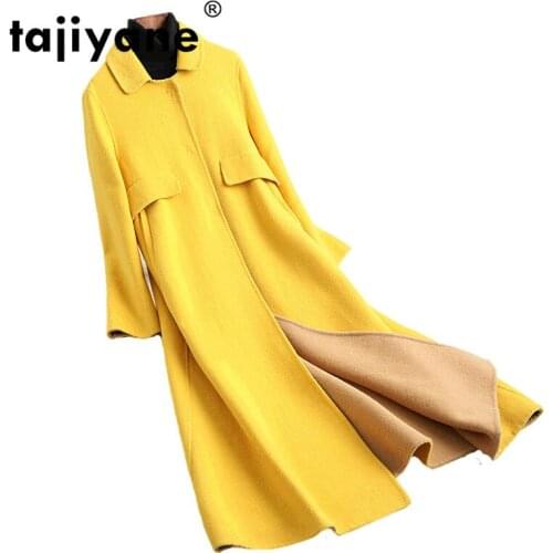 Elegant Autumn Spring 100% Wool Jacket Women Long Coat Female Casual Coats and Jackets Women Clothing KQN98115A WPY589