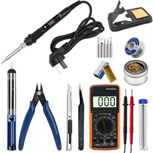 Electric Soldering Iron 80W LCD Digital Adjustable Temperature Soldering Tools 220V/110V Ceramic Heater Welding Tools