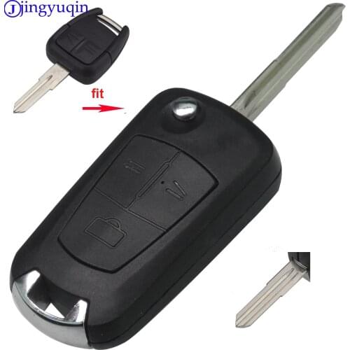 Jingyuqin Flip Key Shell For OPEL Astra H Corsa D Vectra C Zafira 3 Buttons Remote Car Key Case Uncut Blade Blank Replacement