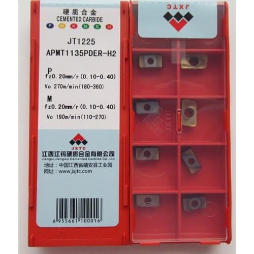 JXTC APMT1135PDER-H2 JT1225 / APMT1135PDER-M2 JT1025A / APMT1135PDER-M2 JT1225 / APKT1604-AH JK001 CNC carbide inserts 10PCS/BOX