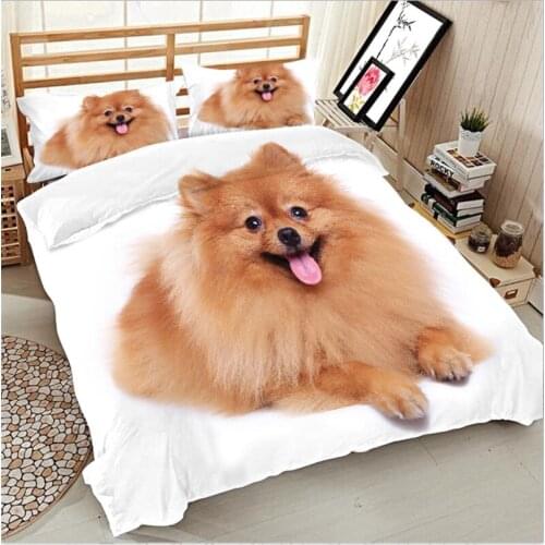 4/6pcs Luxury bedding set 3D Golden Retriever duvet cover sets Us size super King bed linen bedclothes