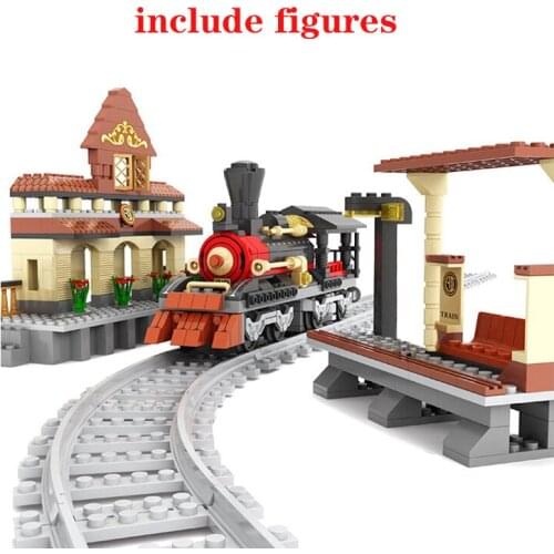 AUSINI 25811 Train Station Building Blocks 462pcs Particles Bricks educational toys For Children Christmas birthday Gifts
