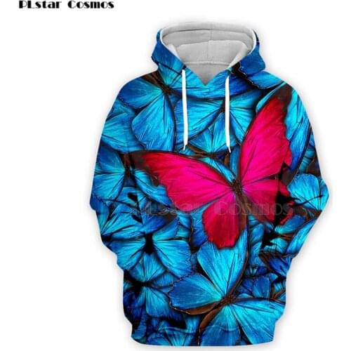 Colorful insect Novelty Butterfly Printed man/Women 3d hoodies/sweatshirts long Sleeved Shirt Soft Comfort Top Fashion-17