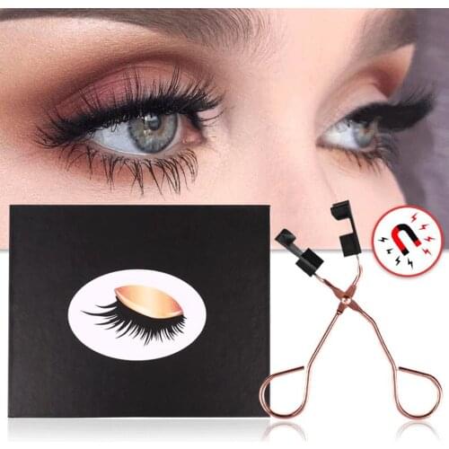 2 Pairs Fake Eyelashes Magnetic Eyelash Sets Quickly Apply Curler Clip Kit False Eye Lashes Pack Glue-free 3d Lashes Makeup