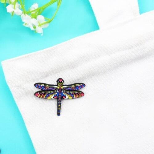 Sweet And Lovely Love Dragonfly Metal Enamel Brooch Retro Creative Fashion Insect Badge Men And Women Lapel Backpack Pin Jewelry