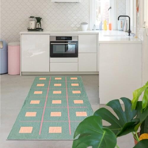 Minimalist Bedside Mat Soft Fluffy Geometric Carpet Bedroom Floor Pad Table Side Rug Doormat Nordic Aesthetic Home Room Decor