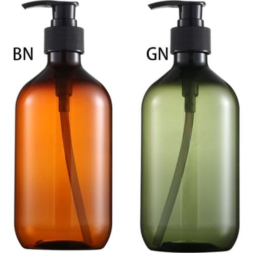 500ml PET Refillable Empty Bottle Press Pump Liquid Dispenser Plastic Container Beauty Product Shampoo Lotion Soap Makeup Bottl