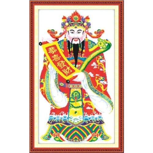 God of wealth cross stitch kit 14ct 11ct count print canvas stitching embroidery kits
