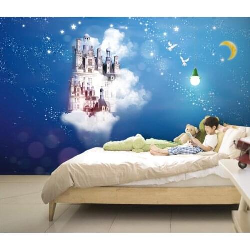 Milofi custom 3D wallpaper mural abstract whole house blue starry castle background wall decoration wallpaper