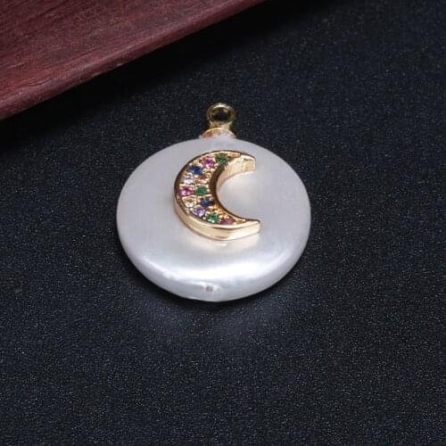 Multiple cz pave half new moon crescent charm gold pendant bead for jewelry making for choker earring DIY