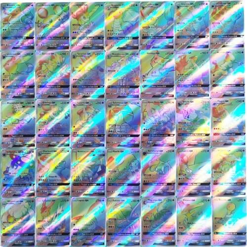 New Spanish Pokemon Shining Cards In Spanish GX Trainer Energy Holographic Playing Cards Game Castellano Espanol Children Toy