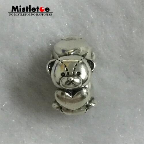 Mistletoe Genuine 925 Sterling Silver Baby Bear Stopper Spacer Charm Bead Fit DGA & Troll Bracelet Jewelry