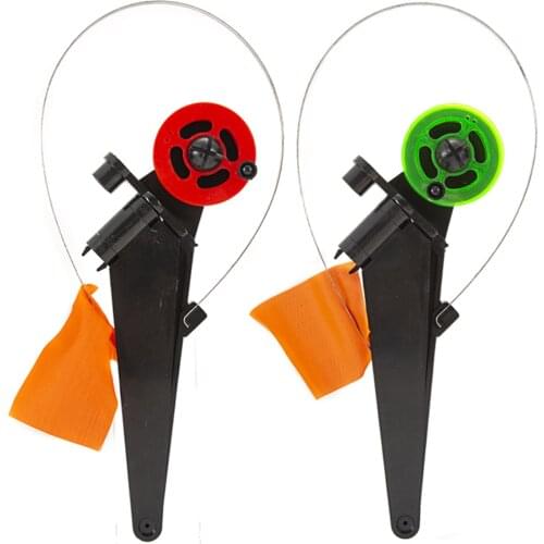 Winter Ice Portable Folding Triangle-support Frame Fishing Flag Fishing Tip-Up Ice Fishing Rod with Spool Tackle Equipment