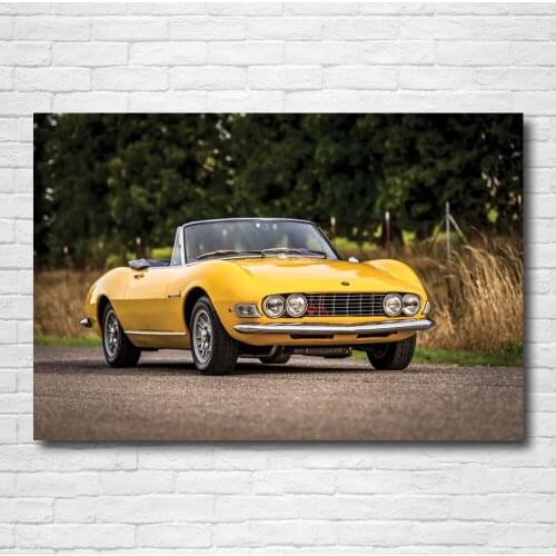 1966 Fiat Dino Spider 135 Cabriolet Classic Car Posters Canvas Wall Art Prints for Home Room Decor