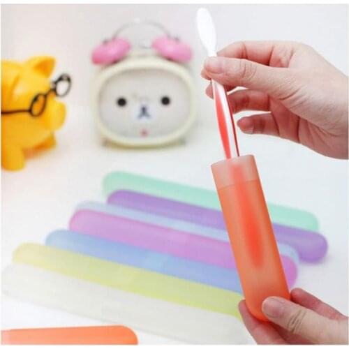 Portable Travel Camping Hiking Bathroom Toothbrush Holder Tube Plastic Cover Box 011