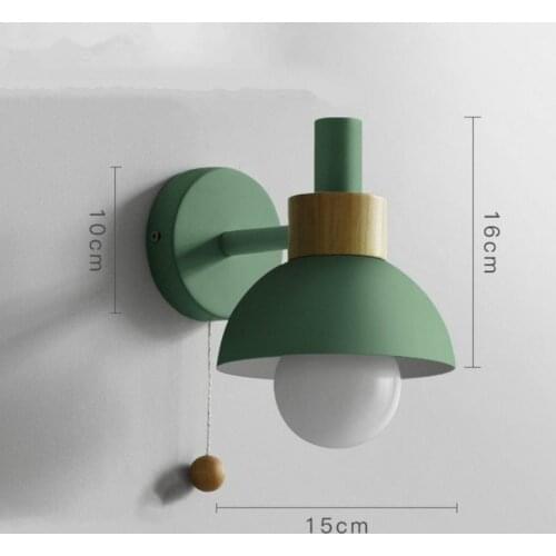 Nordic Wood Wall Lamp Led Macarons Wall Lights for Bedroom Bedside Bathroom Modern Mirror Lamp Home Lighting Fixtures Luminaire
