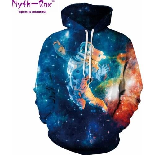 Women/Men Hoodie Sweatshirt Autumn Winter Sport Hoodies Women Spaceman 3D Print Galaxy Sportwear Hooded Sweater Running Pullover