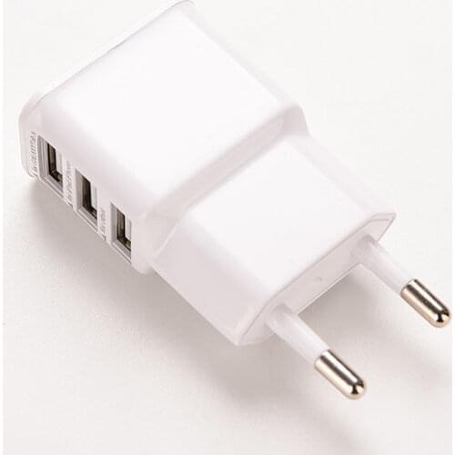2018 Universal 5V 2A EU Plug Mobile Phone Charger 3 USB Ports Wall Travel AC Power Adapter For iPhone Samsung Galaxy S5