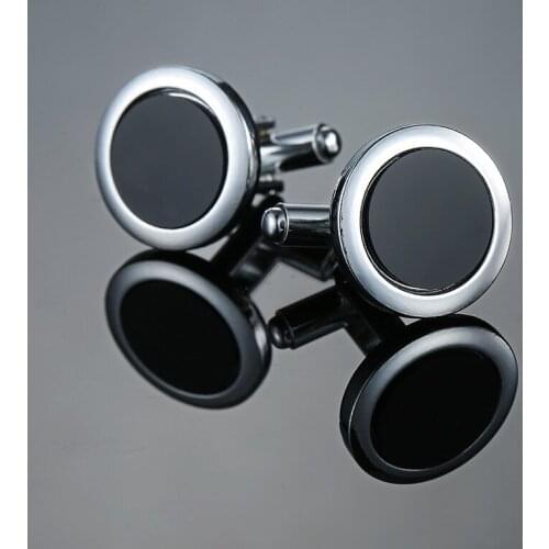 Classic mens Cufflinks black round retro pattern cufflinks, French wedding dress shirt accessories 1 double free shipping