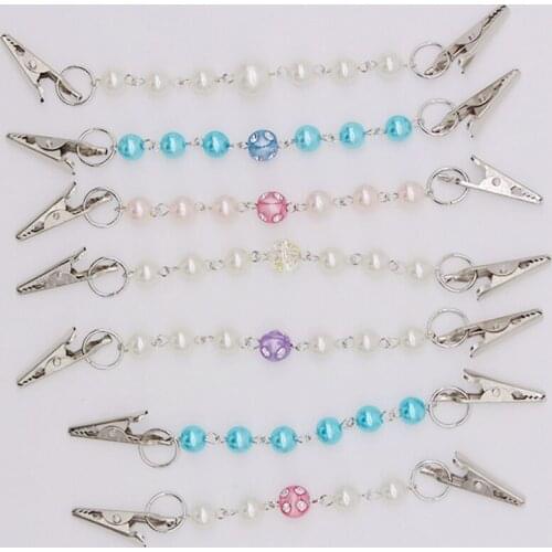 Pearl Decorative Clip Cardigan Sweater Shawl Brooch Shirt Tie Metal Pin Clips with Alligator Holder Garment Accessories Jewelry