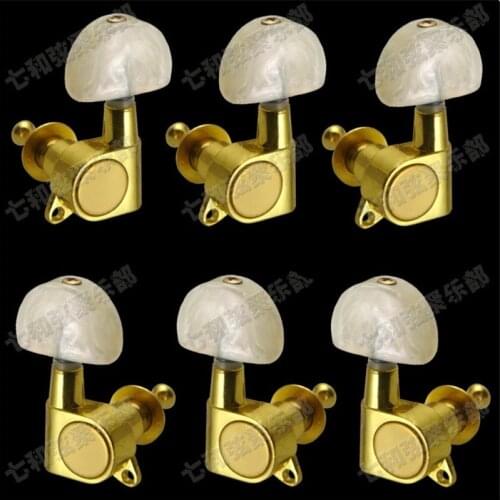 3R3L Golden Acoustic Electric Guitar Inline Guitar Tuning Peg key Machine Heads Tuners With White Pearl knob guitar accessories
