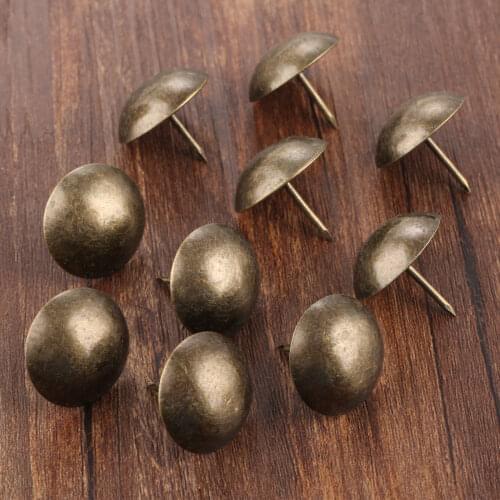 10Pcs Iron Upholstery Nail Tachas Jewelry Gift Box Door Sofa Furniture Decorative Tack Stud Pushpin Antique Bronze 25*25mm