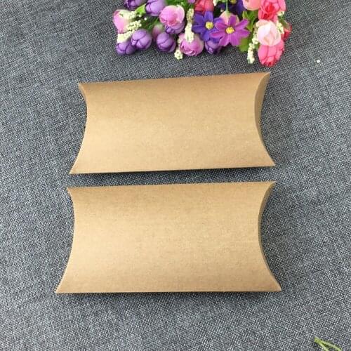 18*10*3cm 50PCS/Lot Kraft Paper Black Pillow Shape Box Jewelry Displays Package Carry Case For Candy/Toy/Gift Accept Custom Logo