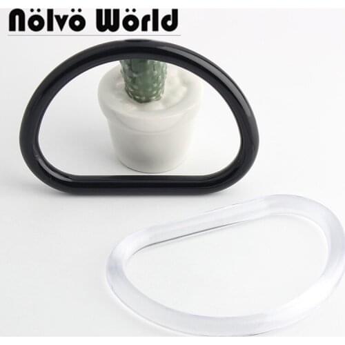 4-10 pieces,transparent black 9X8cm 10X7cm Dee handle,women acrylic summer beach purse knit bags plastic handle