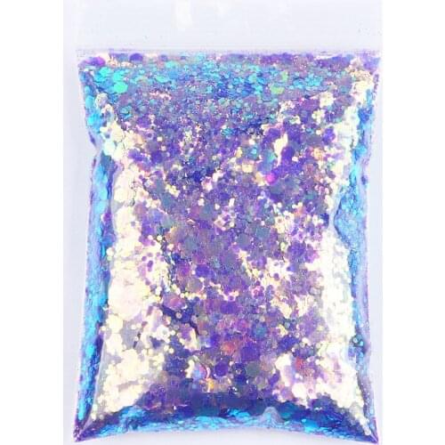 50G/Bag Nail Glitter Power Sequins Iridescent Flakes for Nail Art Decoration, Craft, Makeup, Paints, Slime Supplies Nail Art
